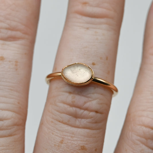 Gold fill horizontal pink sea glass size 7.25