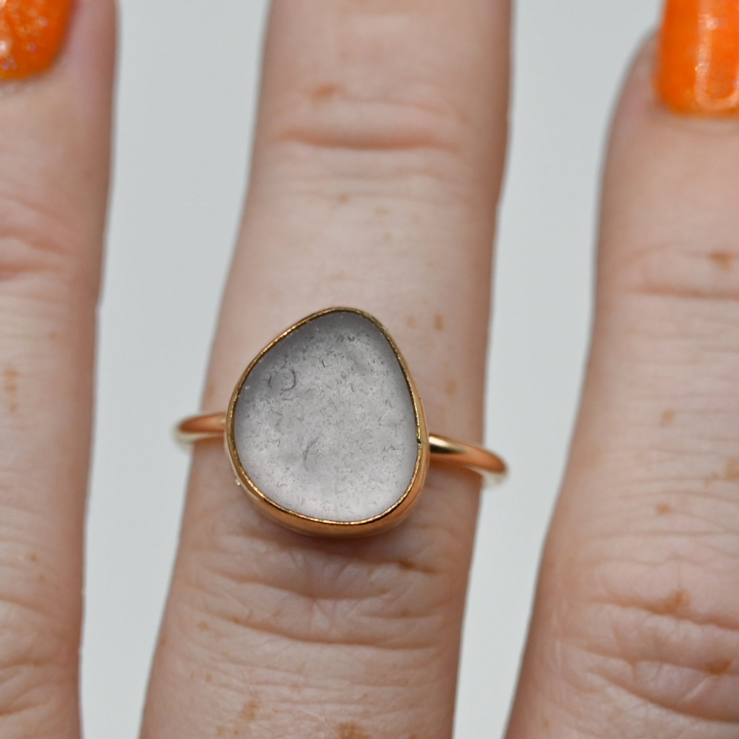 Gold fill lavender sea glass size 7.25