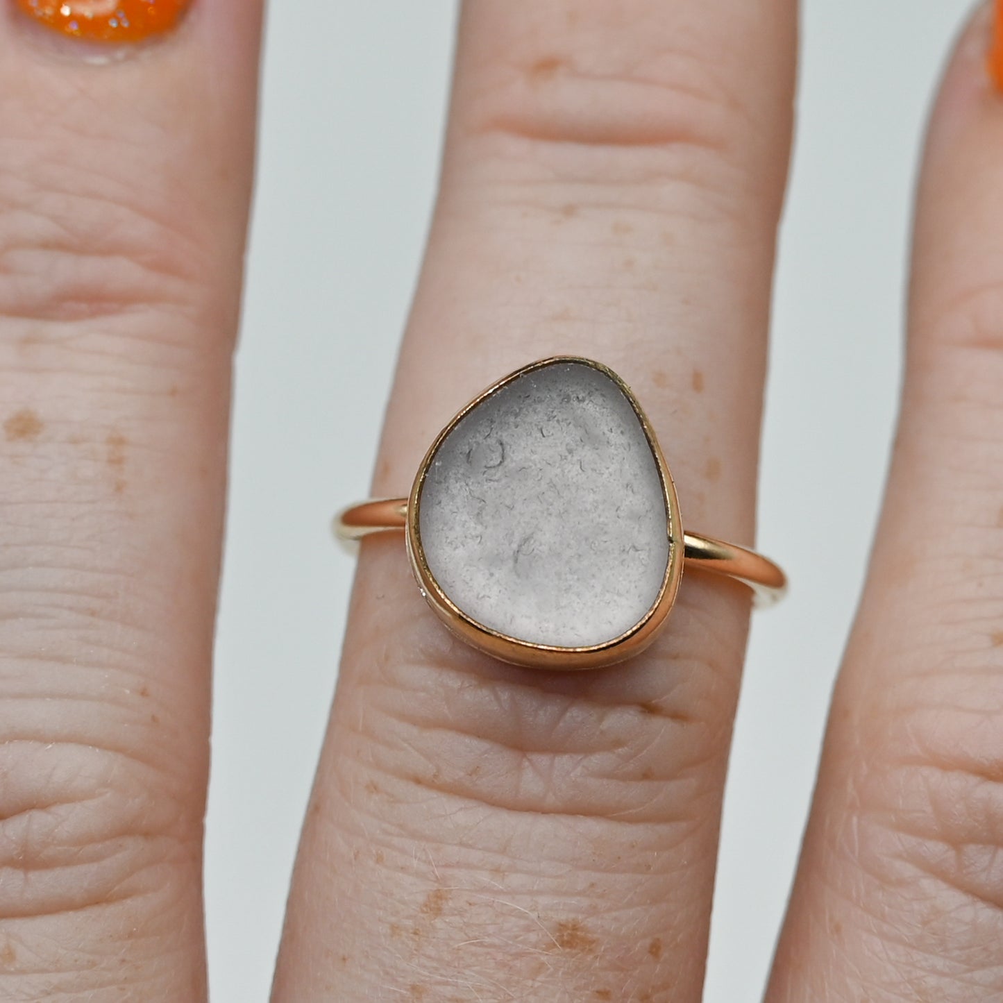 Gold fill lavender sea glass size 7.25