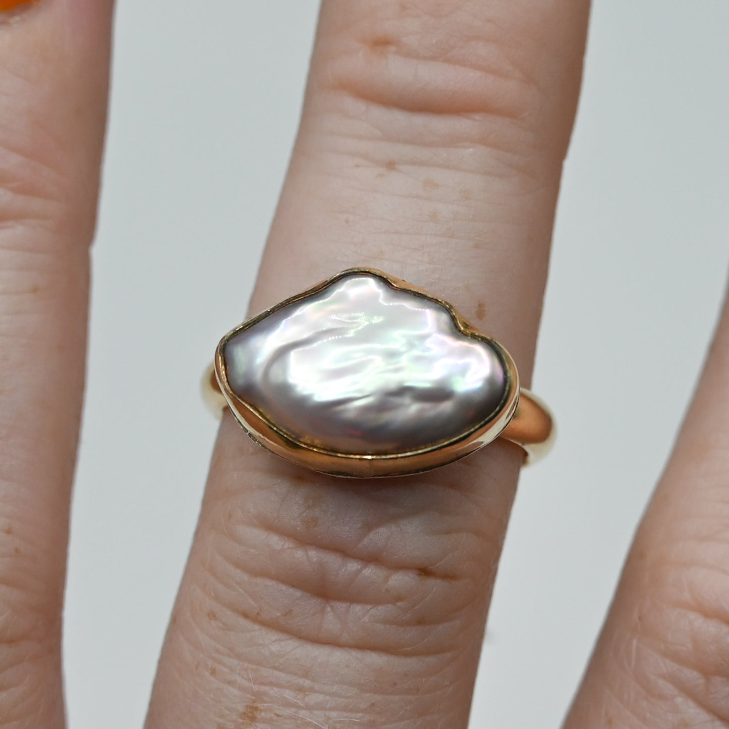 Gold fill xl keshi pearl size 7.5