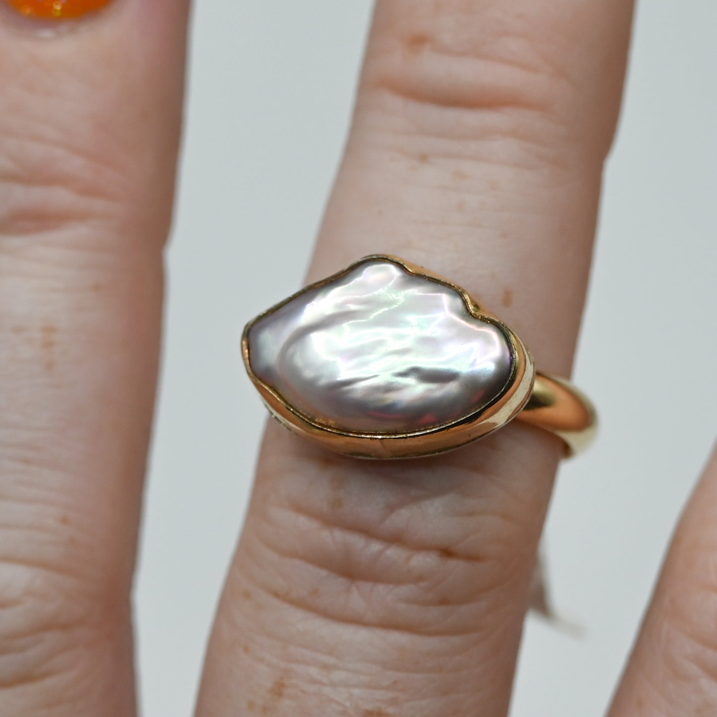 Gold fill xl keshi pearl size 7.5