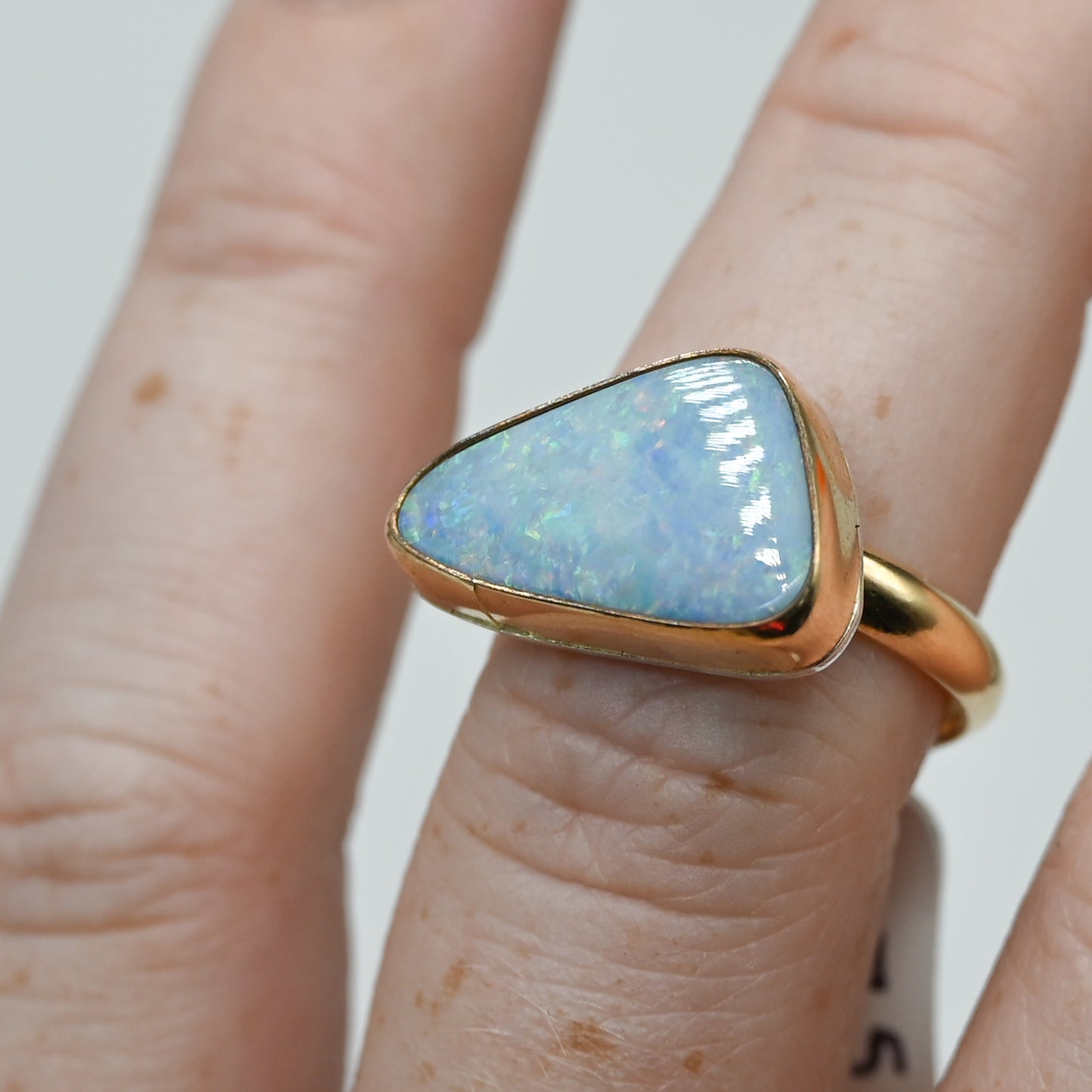 Gold fill xxl Australian opal triangle size 7.5