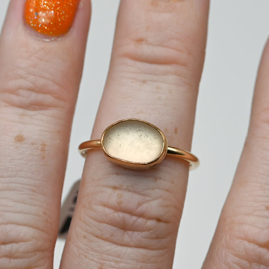 Gold fill horizontal pink sea glass size 7.5