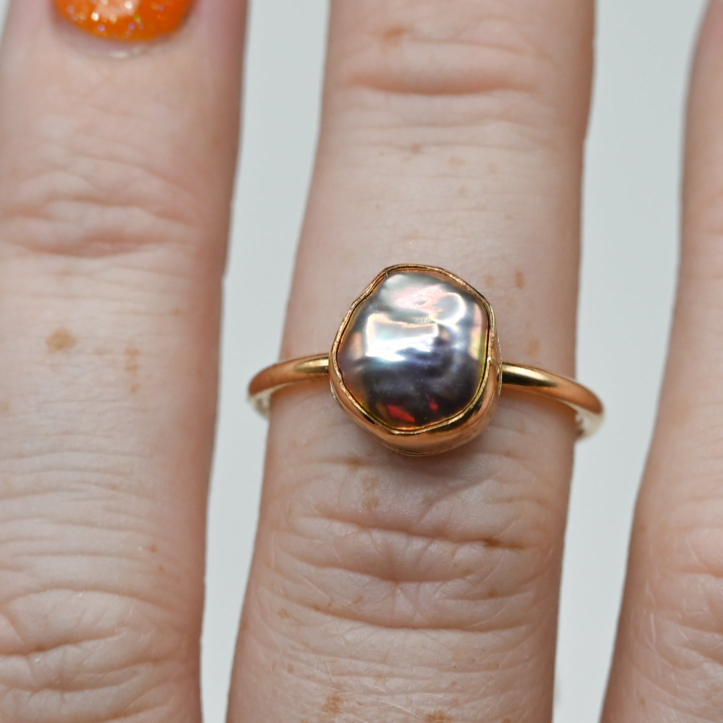 Gold fill keshi pearl size 7.5