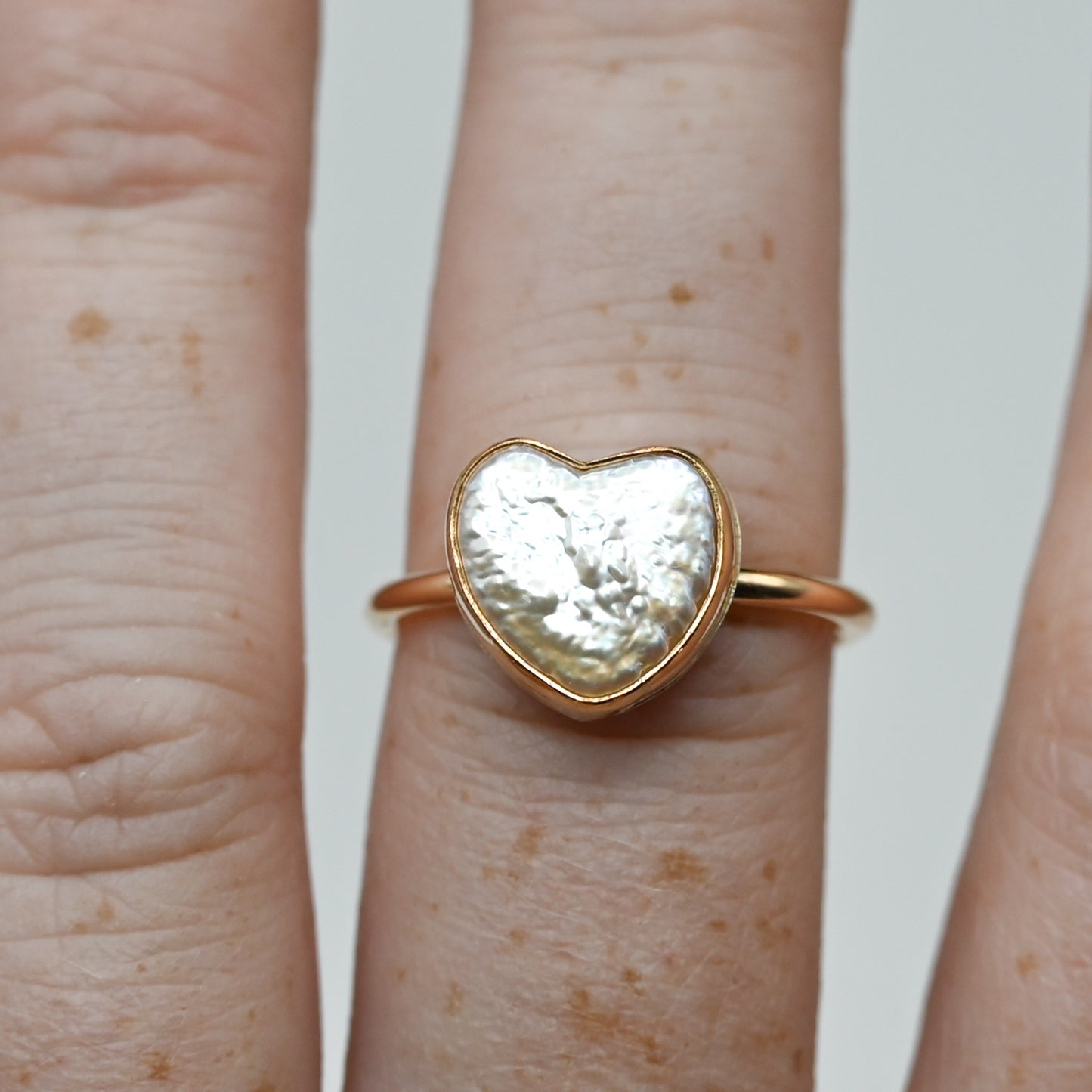 Gold fill pearl heart size 7.5