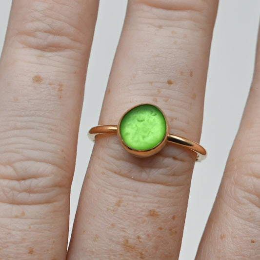 Gold fill green sea glass size 7.75