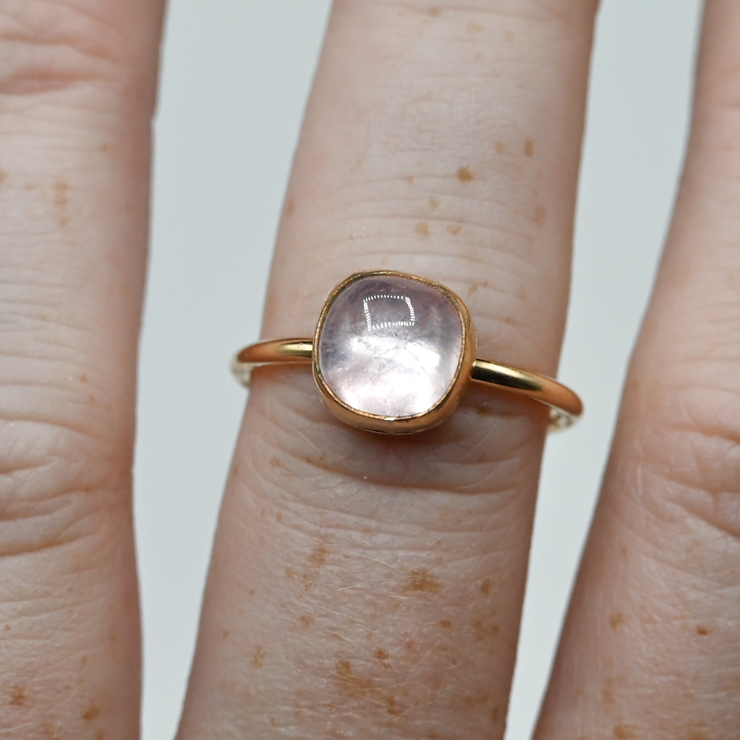 Gold fill square morganite size 7.75