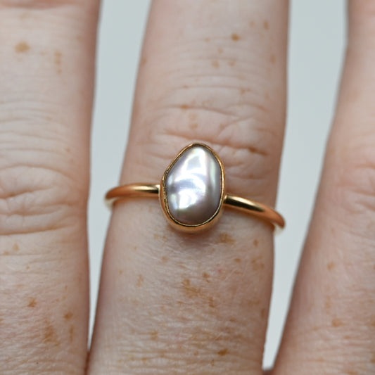 Gold fill keshi pearl size 7.75