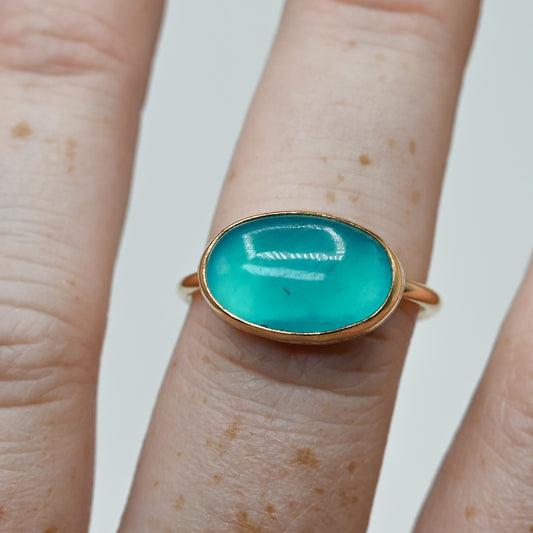 Gold fill horizontal amazonite size 8