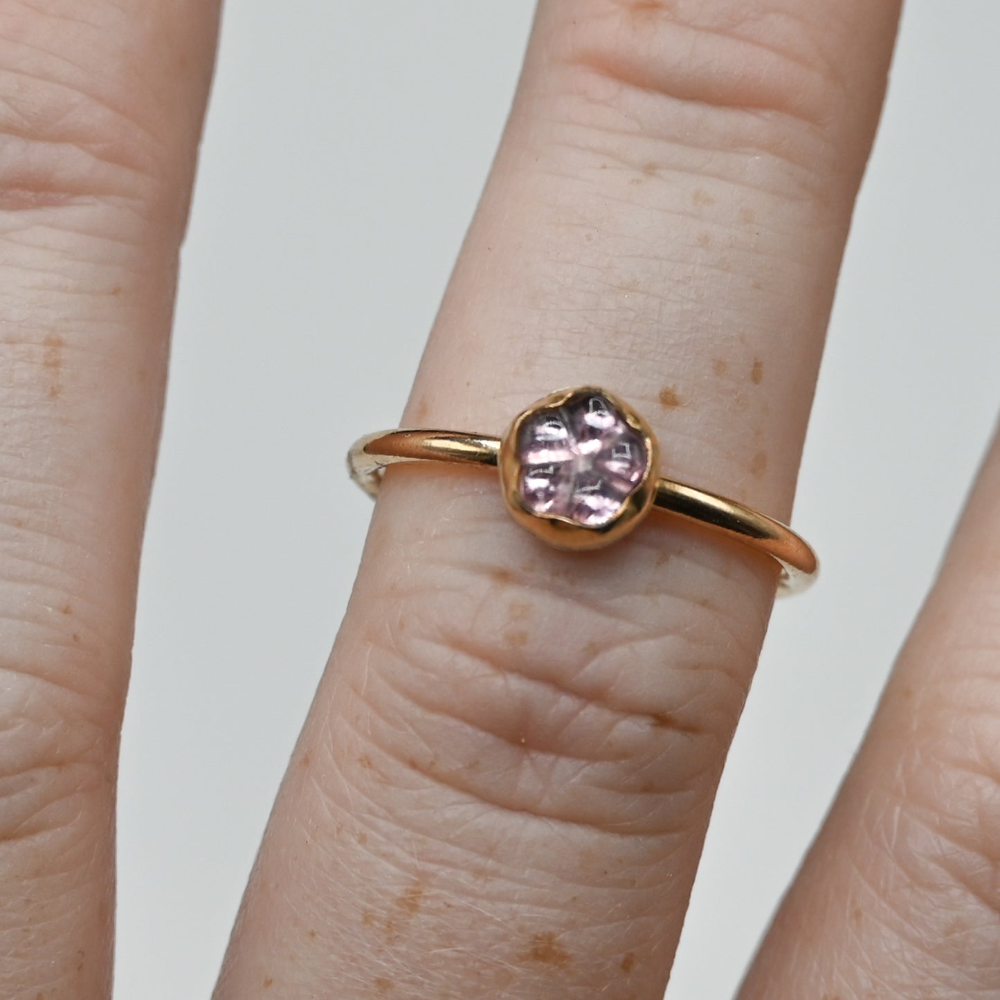 Gold fill purple tourmaline flower size 8