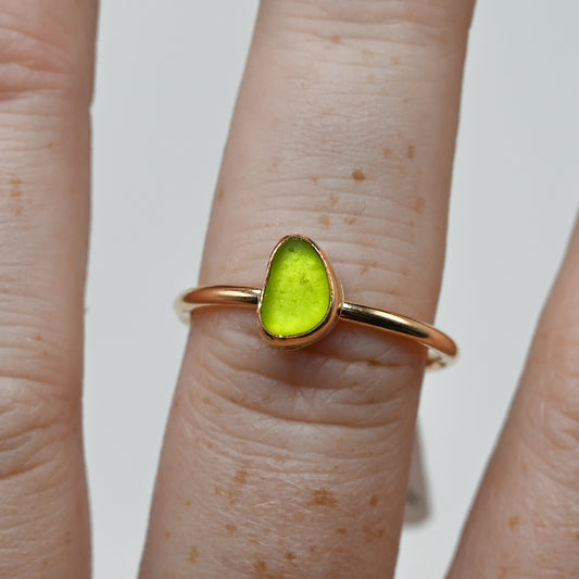 Gold fill lime sea glass size 8.25