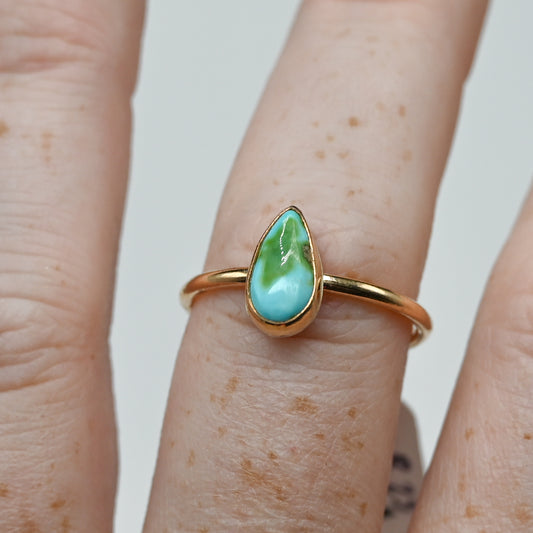 Gold fill sonoran gold turquoise size 8.25