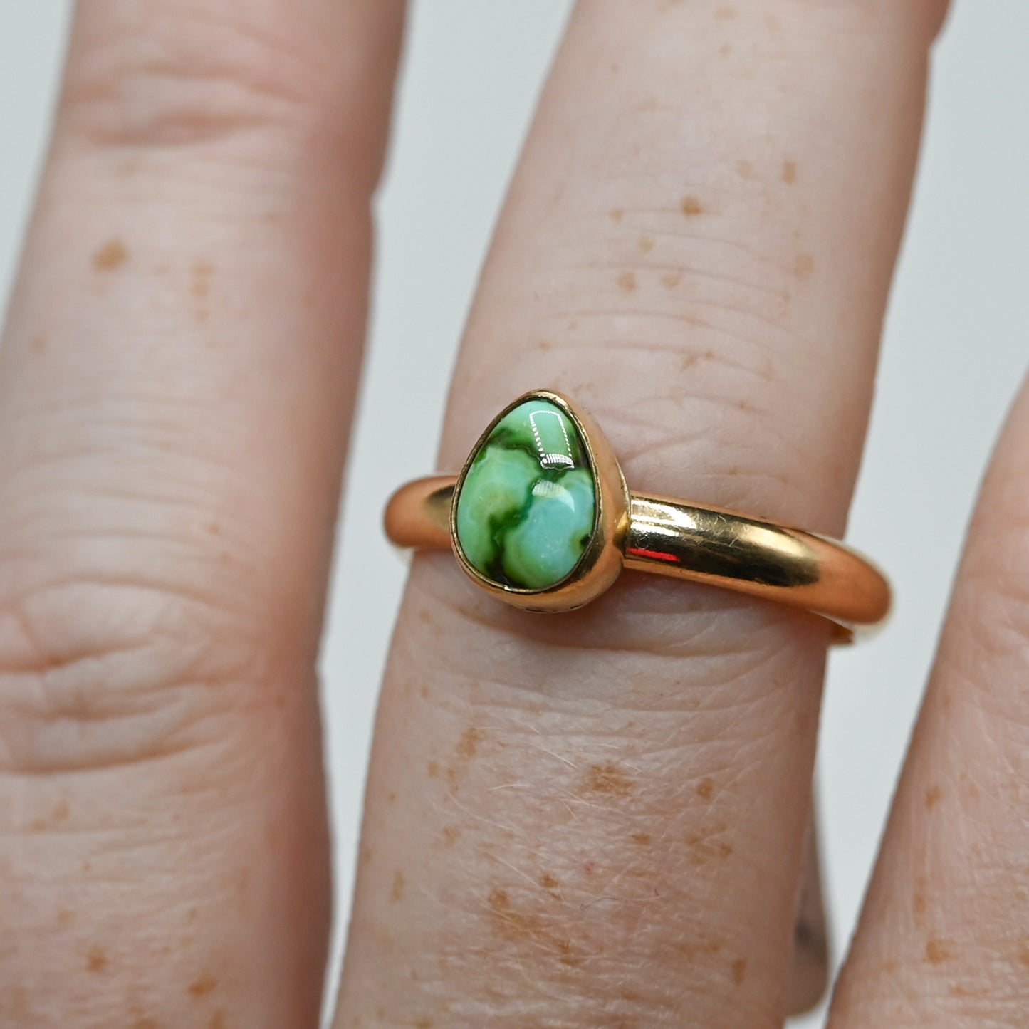 Gold fill sonoran gold turquoise size 8.75