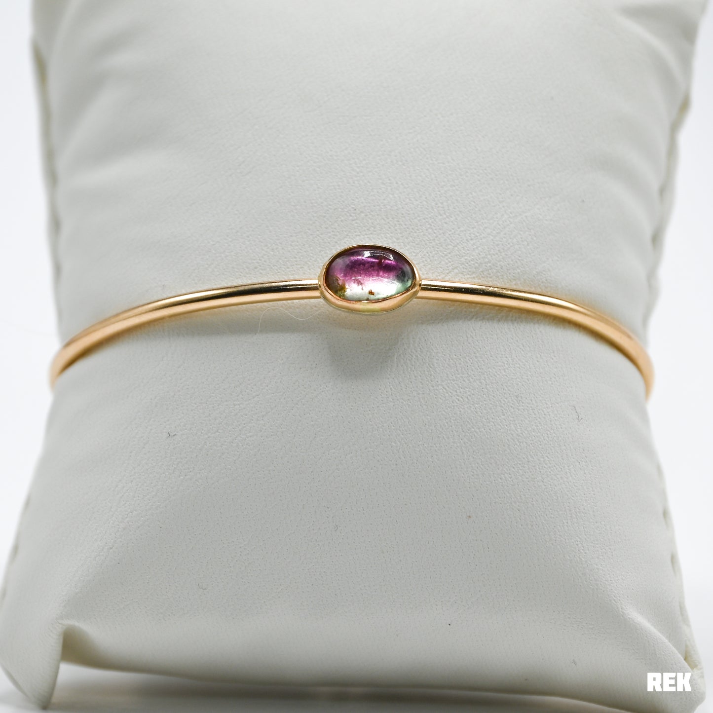 Gold fill watermelon tourmaline cuff