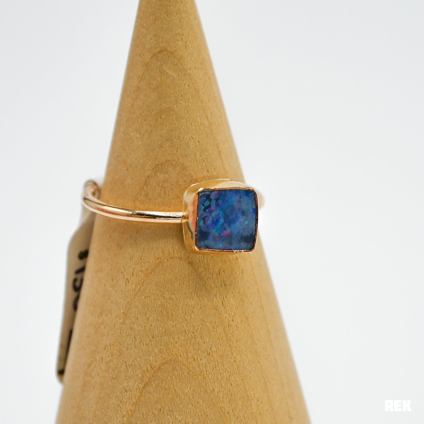 Gold fill square Australian opal size 8.5