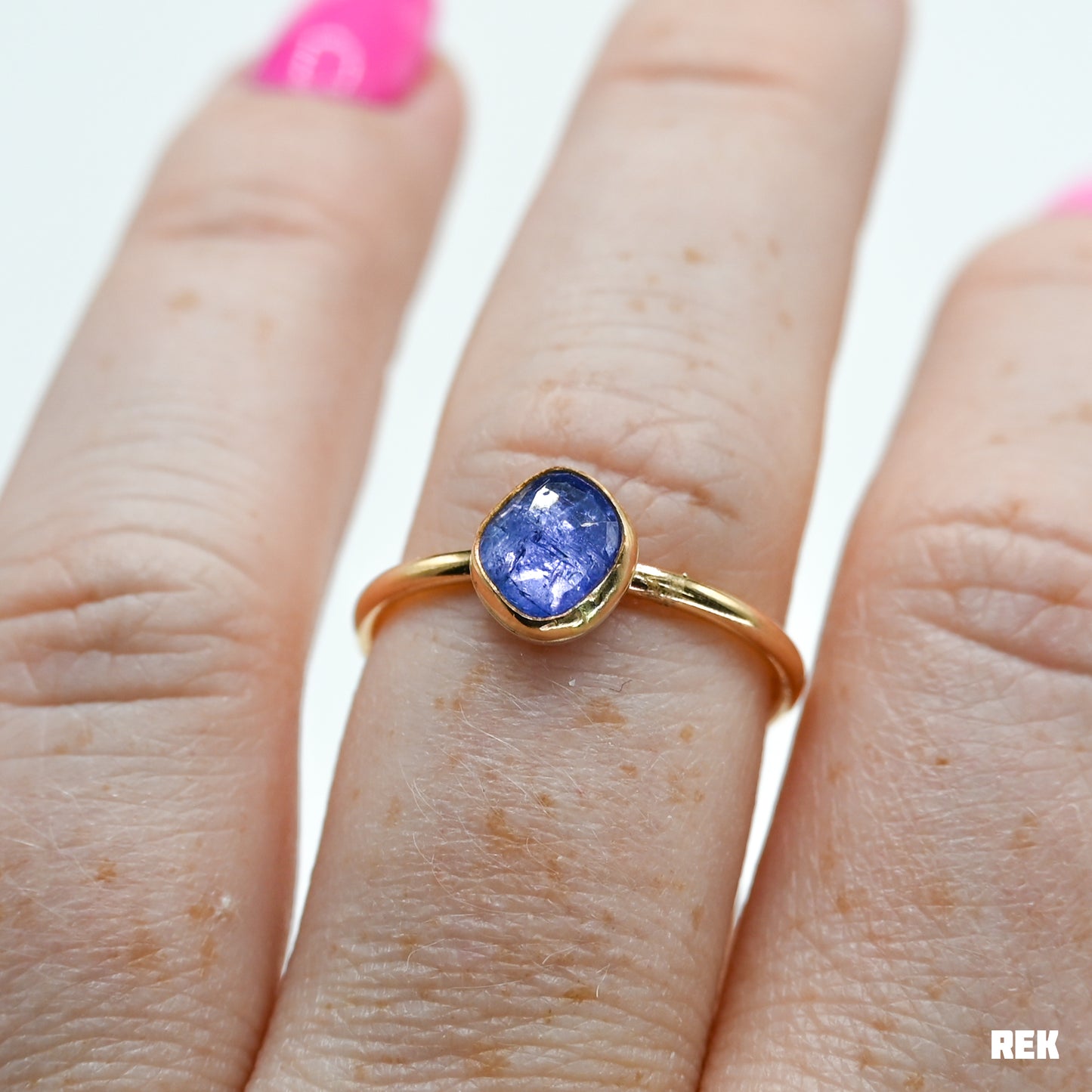 Gold fill rose cut tanzanite size 8