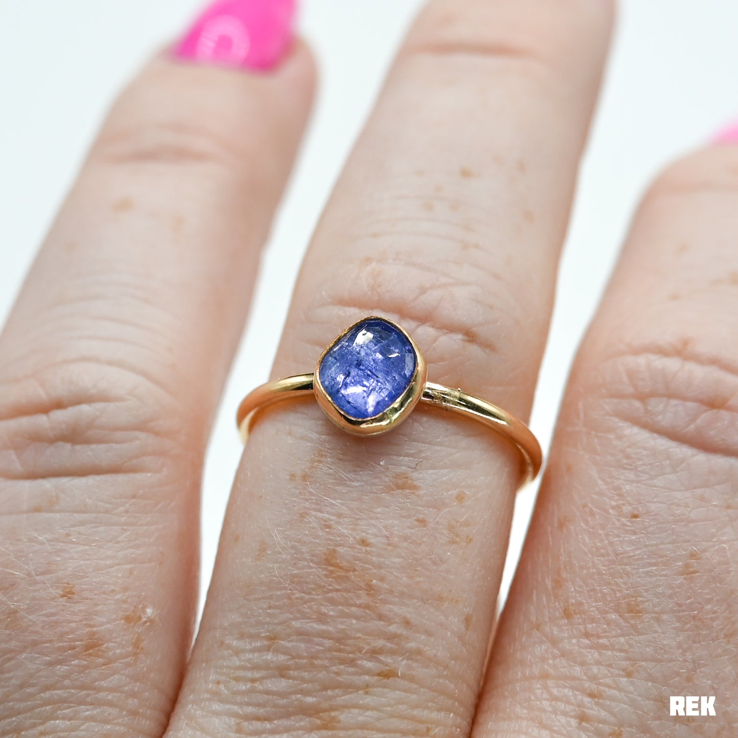 Gold fill rose cut tanzanite size 8