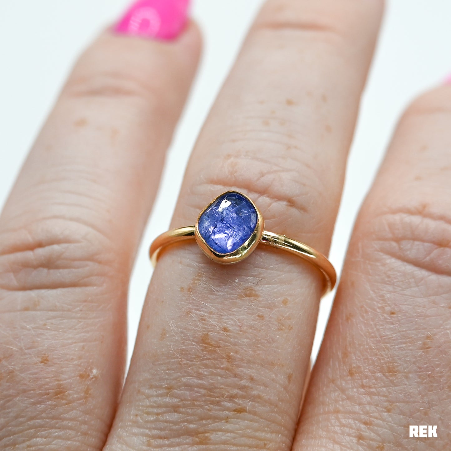 Gold fill rose cut tanzanite size 8