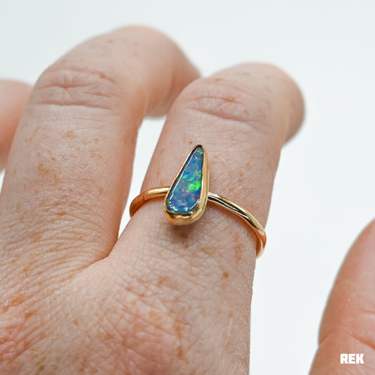 Gold fill Australian opal size 8.75