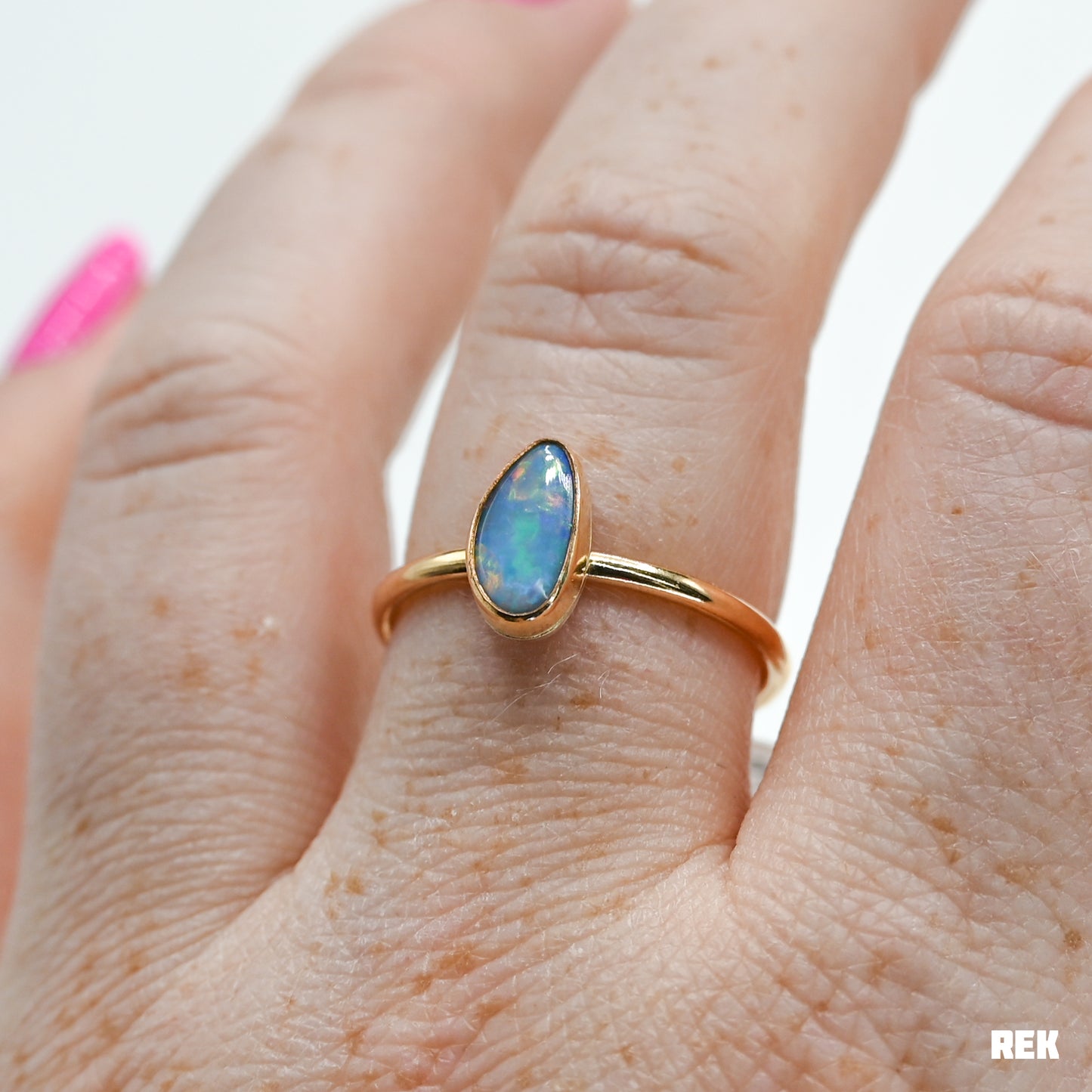 Gold fill Australian opal size 9