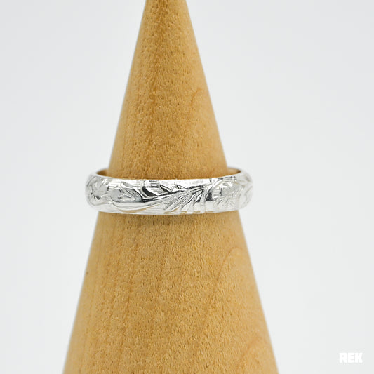 Sterling silver floral stacker