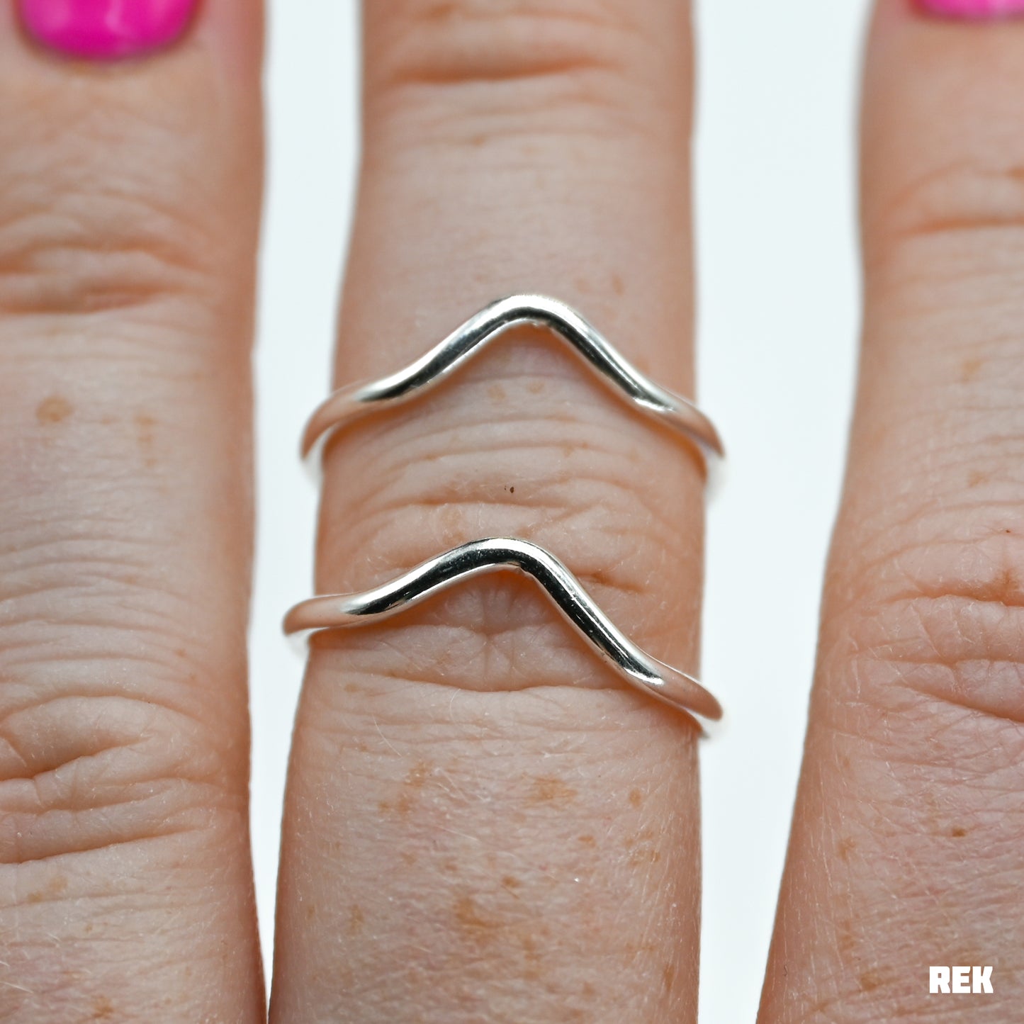 Sterling silver chevron stacker