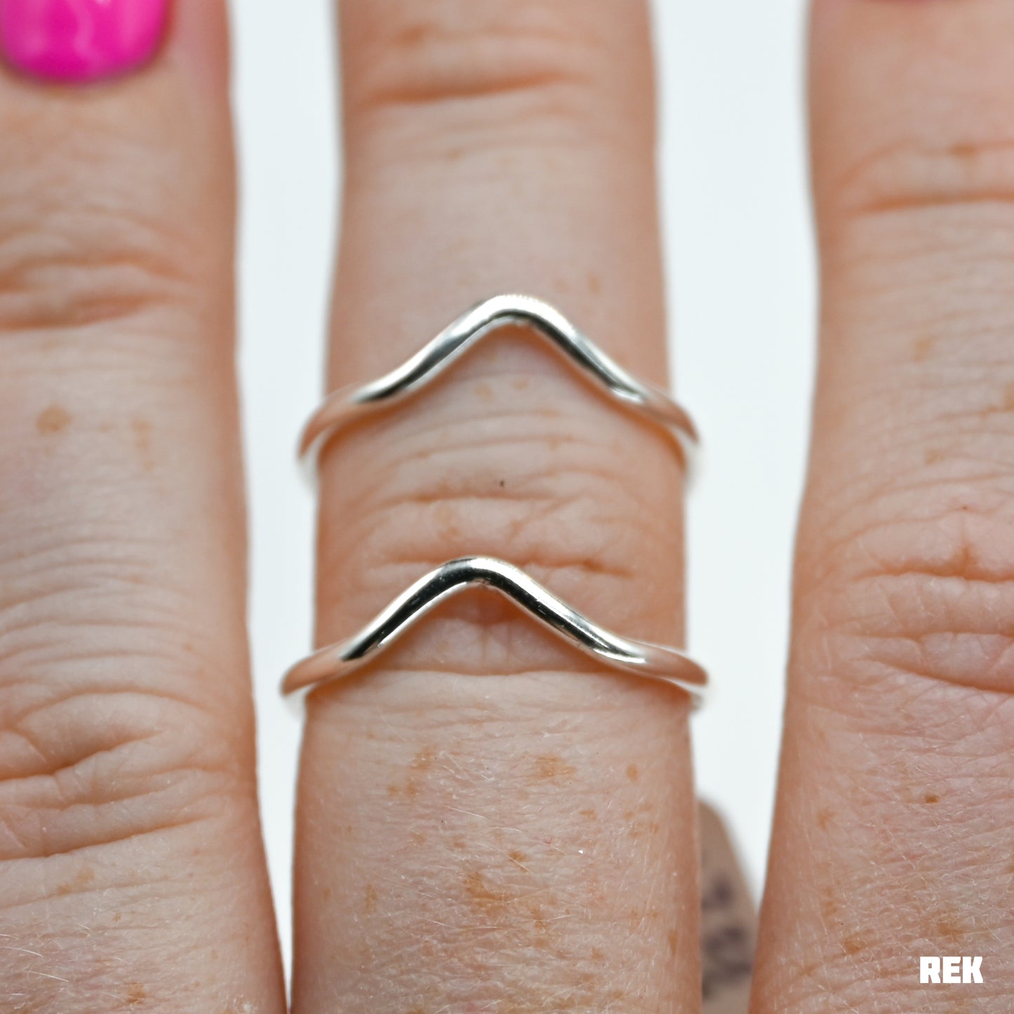 Sterling silver chevron stacker