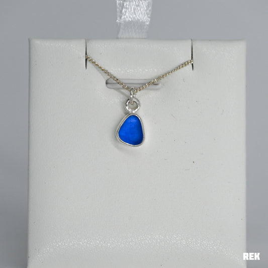 Cobalt sea glass necklace