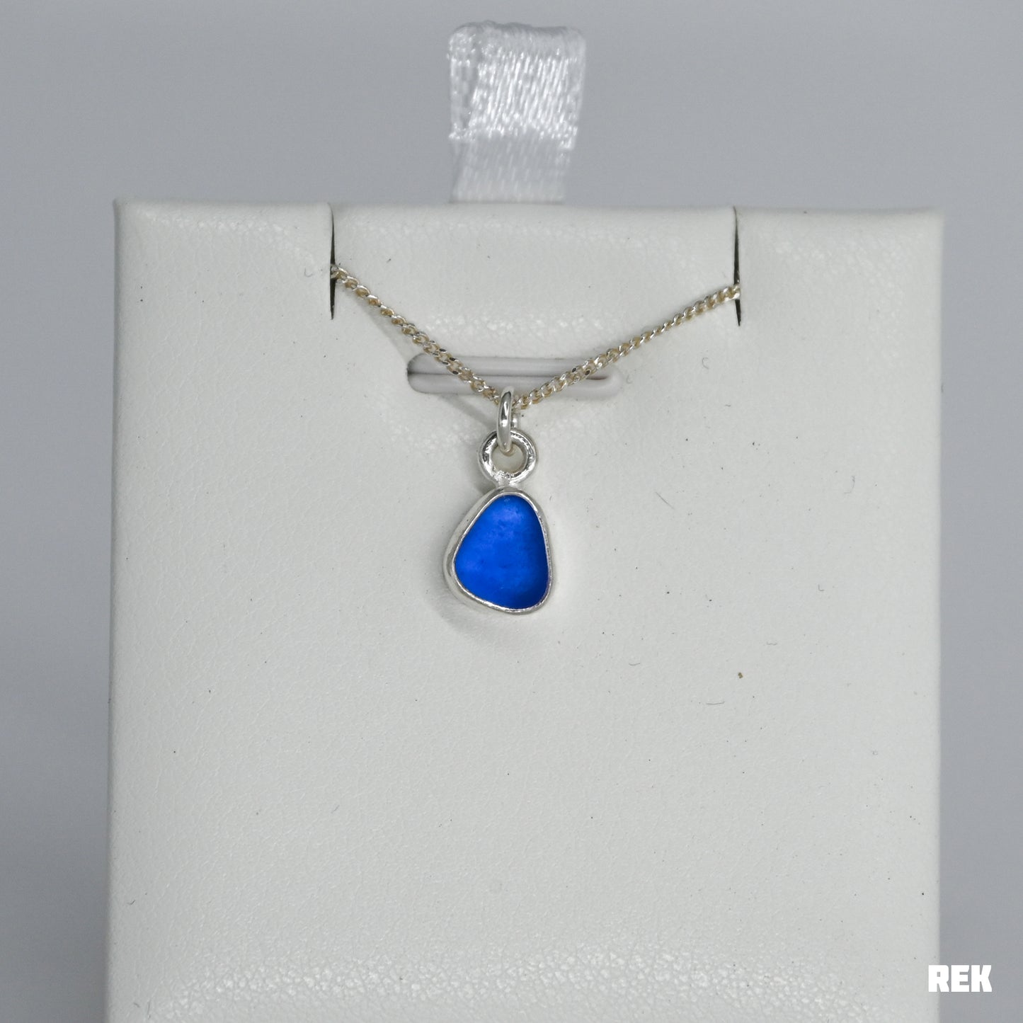 Cobalt sea glass necklace