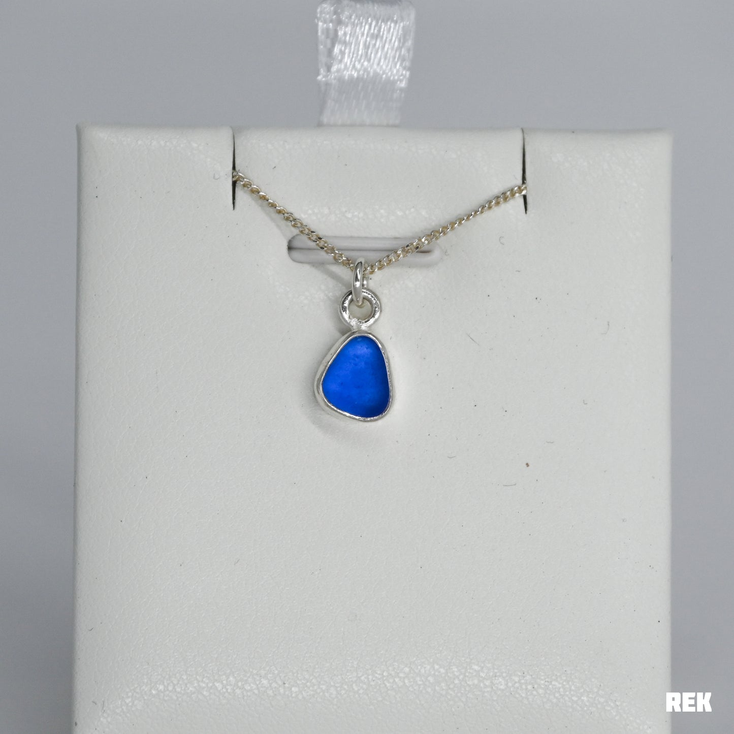 Cobalt sea glass necklace