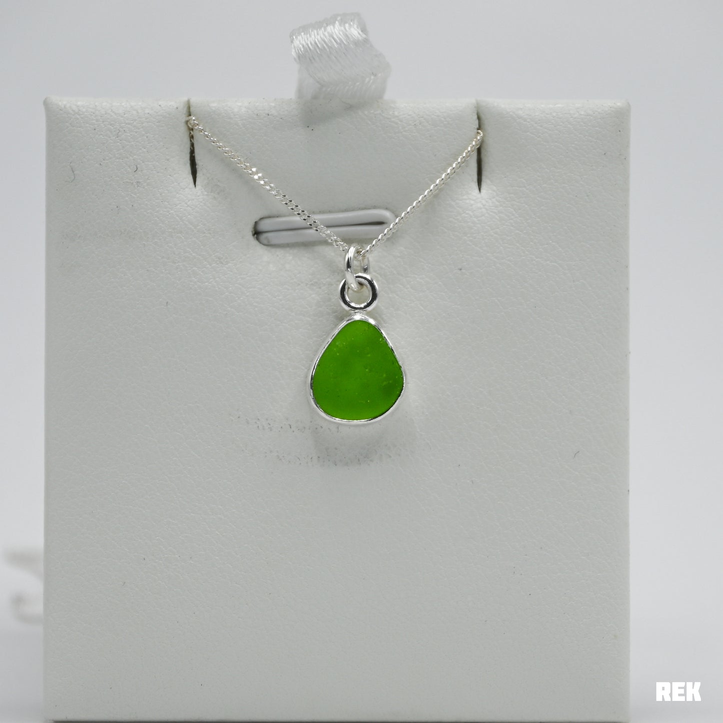 Lime green sea glass necklace