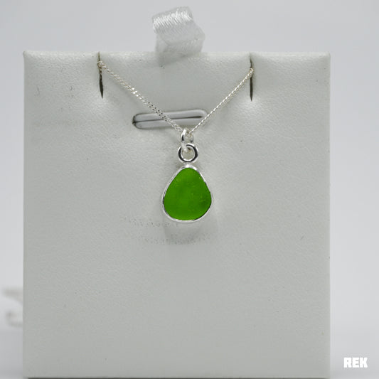 Lime green sea glass necklace