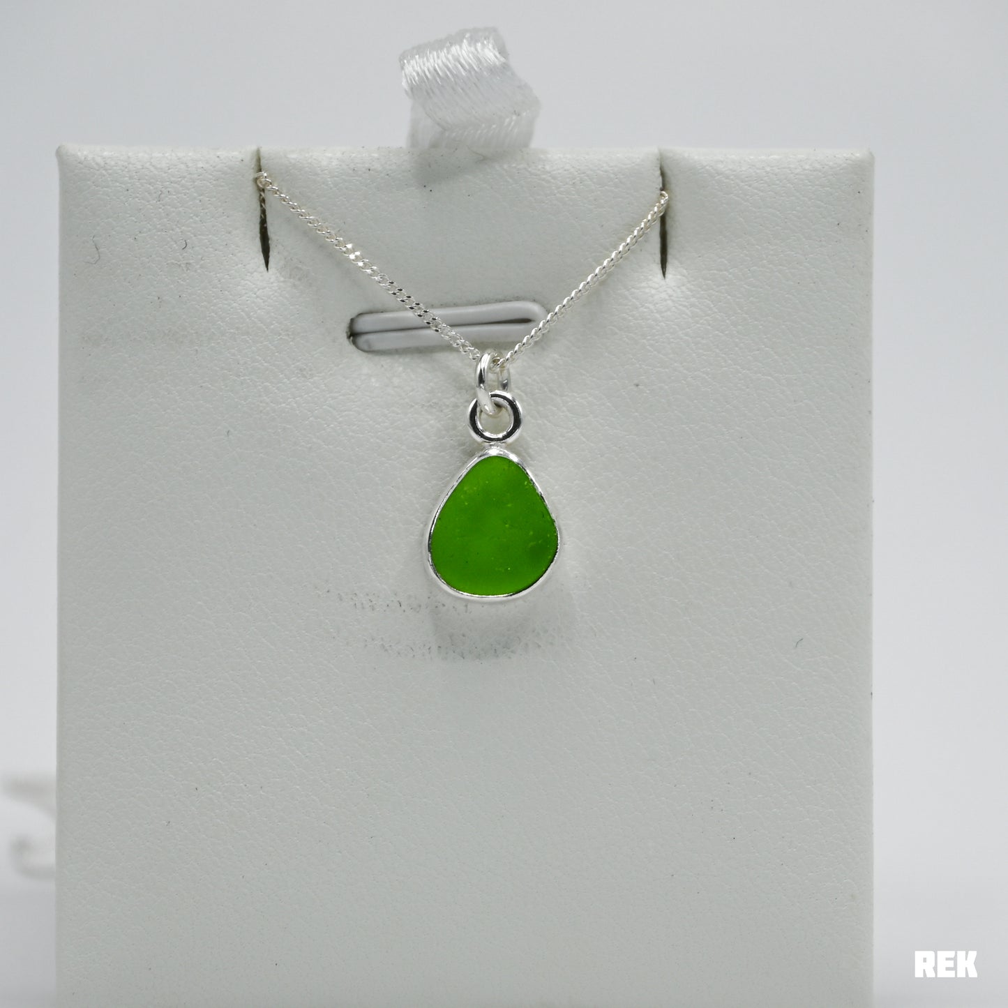 Lime green sea glass necklace