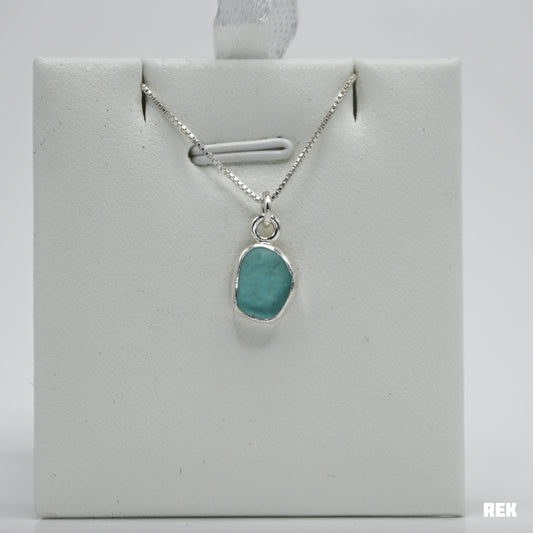 Aqua sea glass necklace