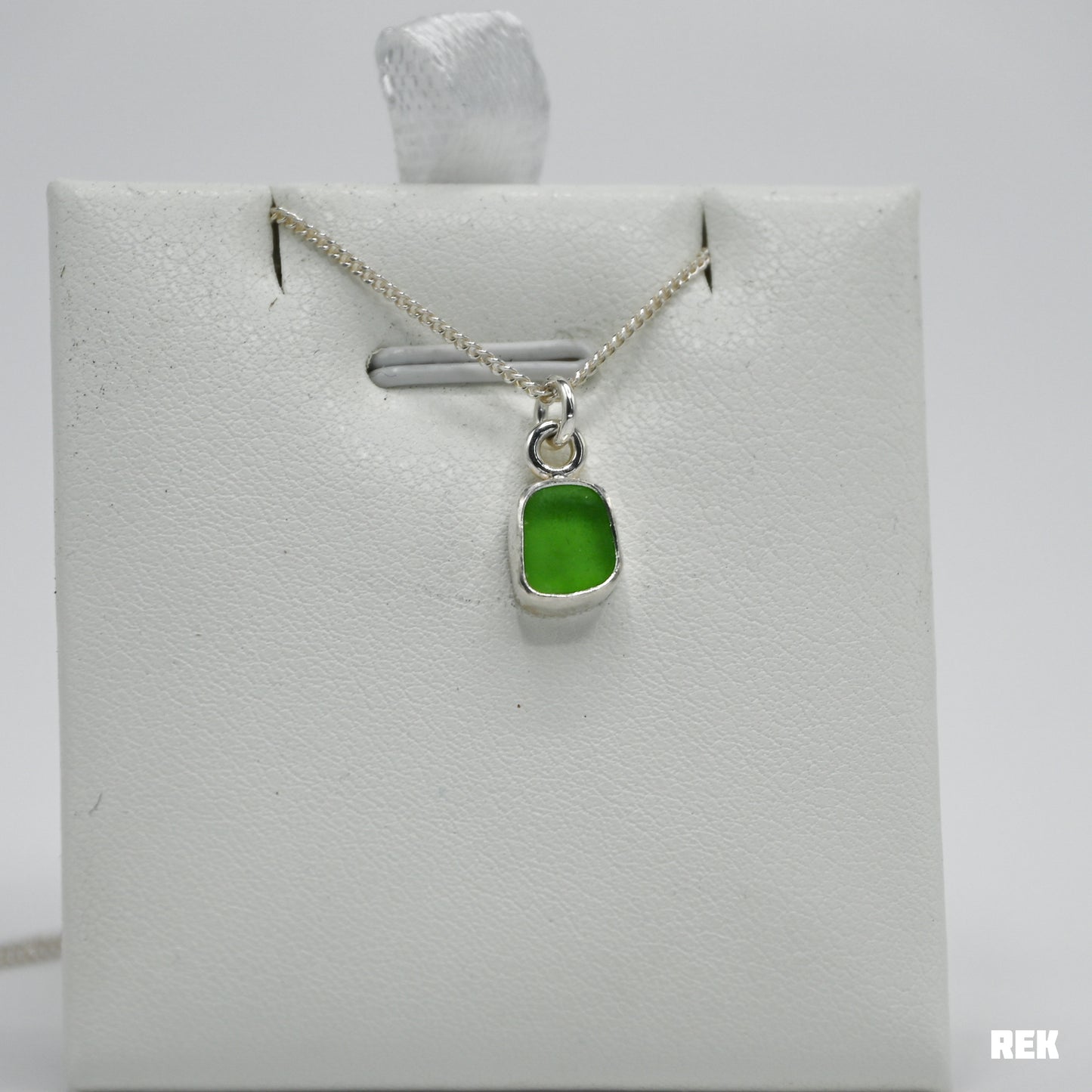 Green sea glass necklace