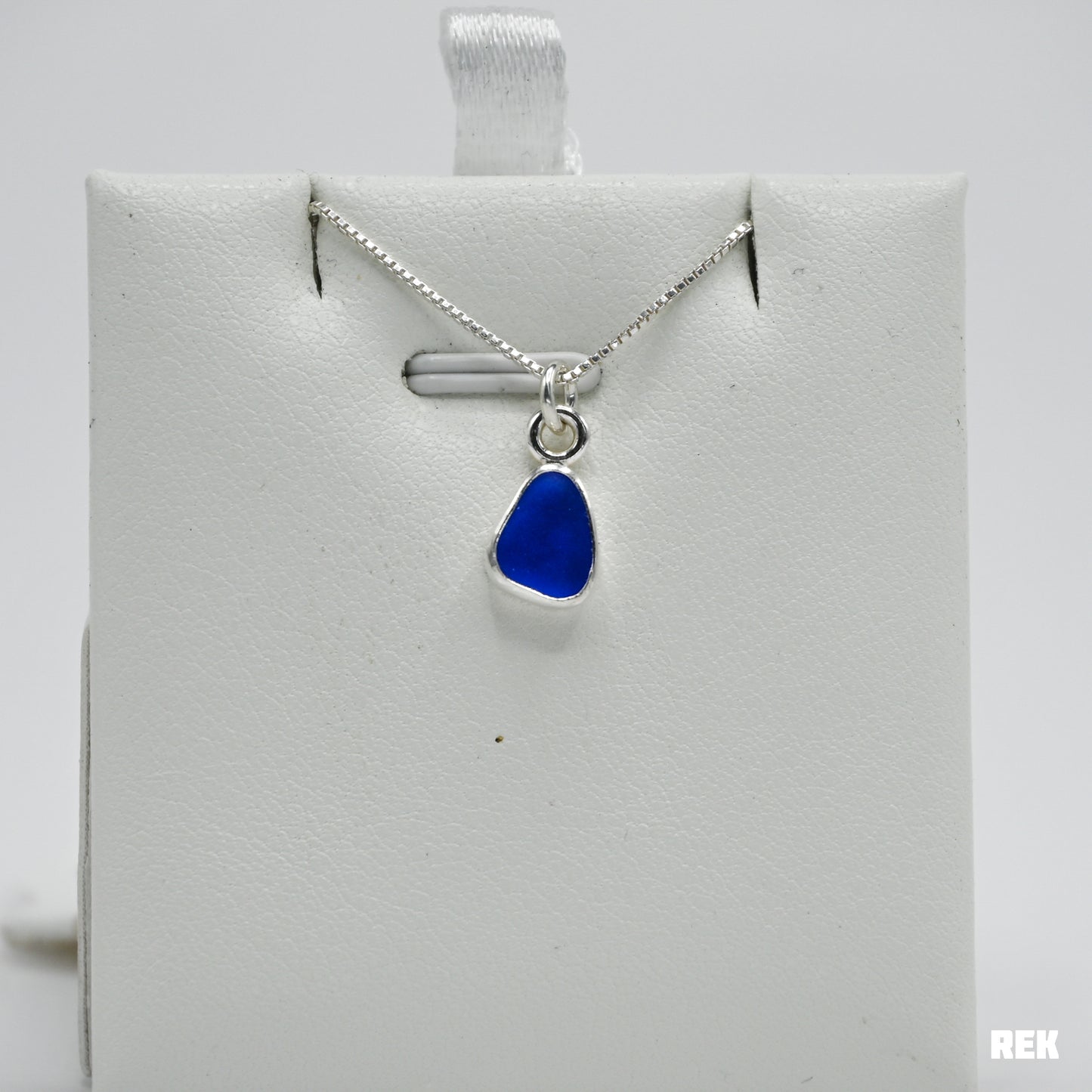 Cobalt sea glass necklace