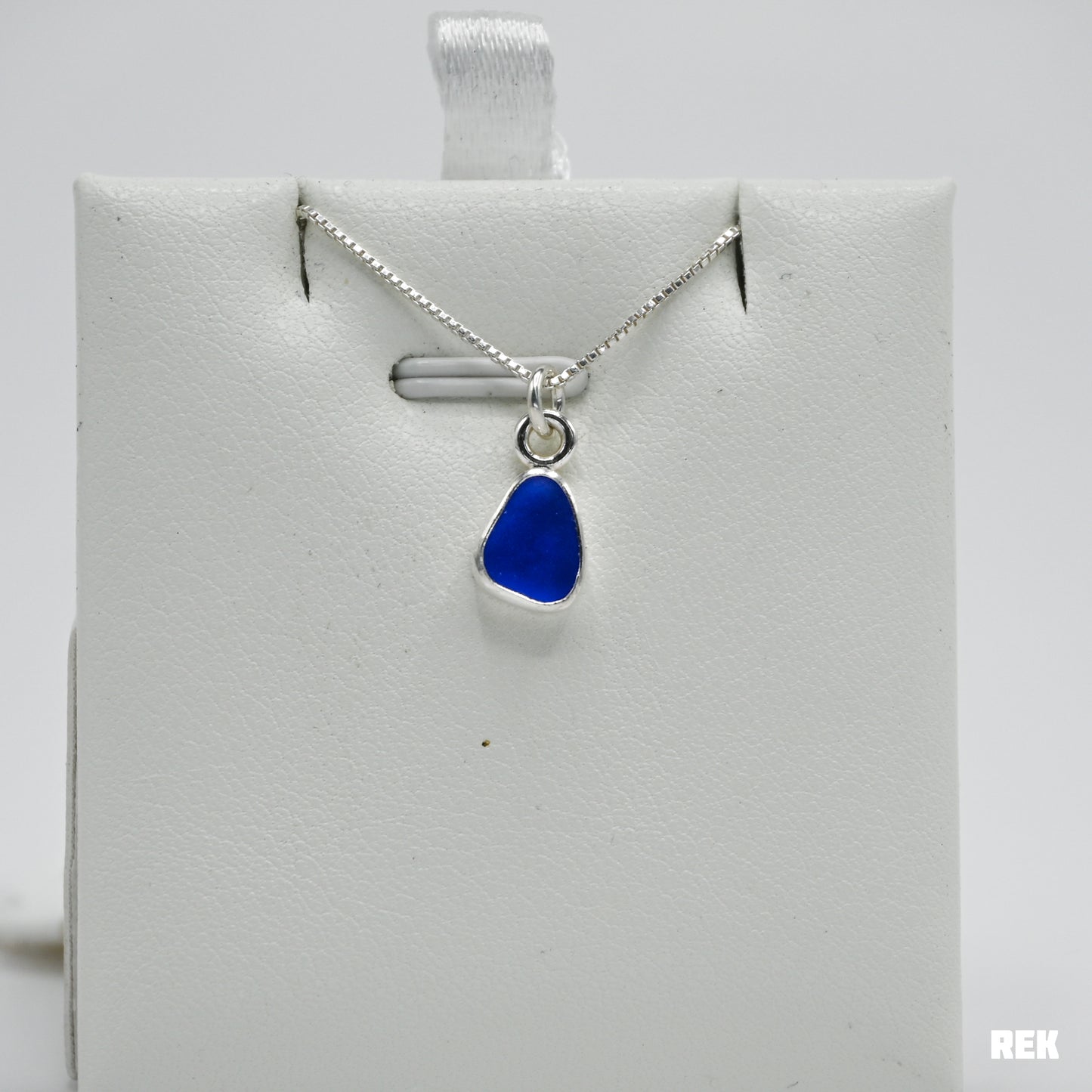 Cobalt sea glass necklace