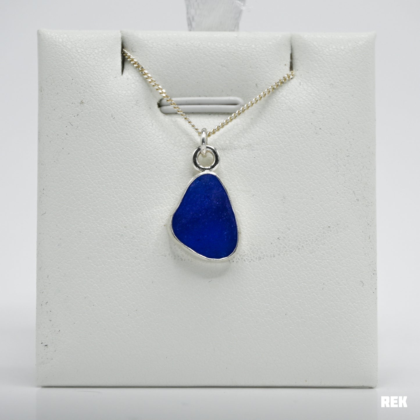 Cobalt sea glass necklace