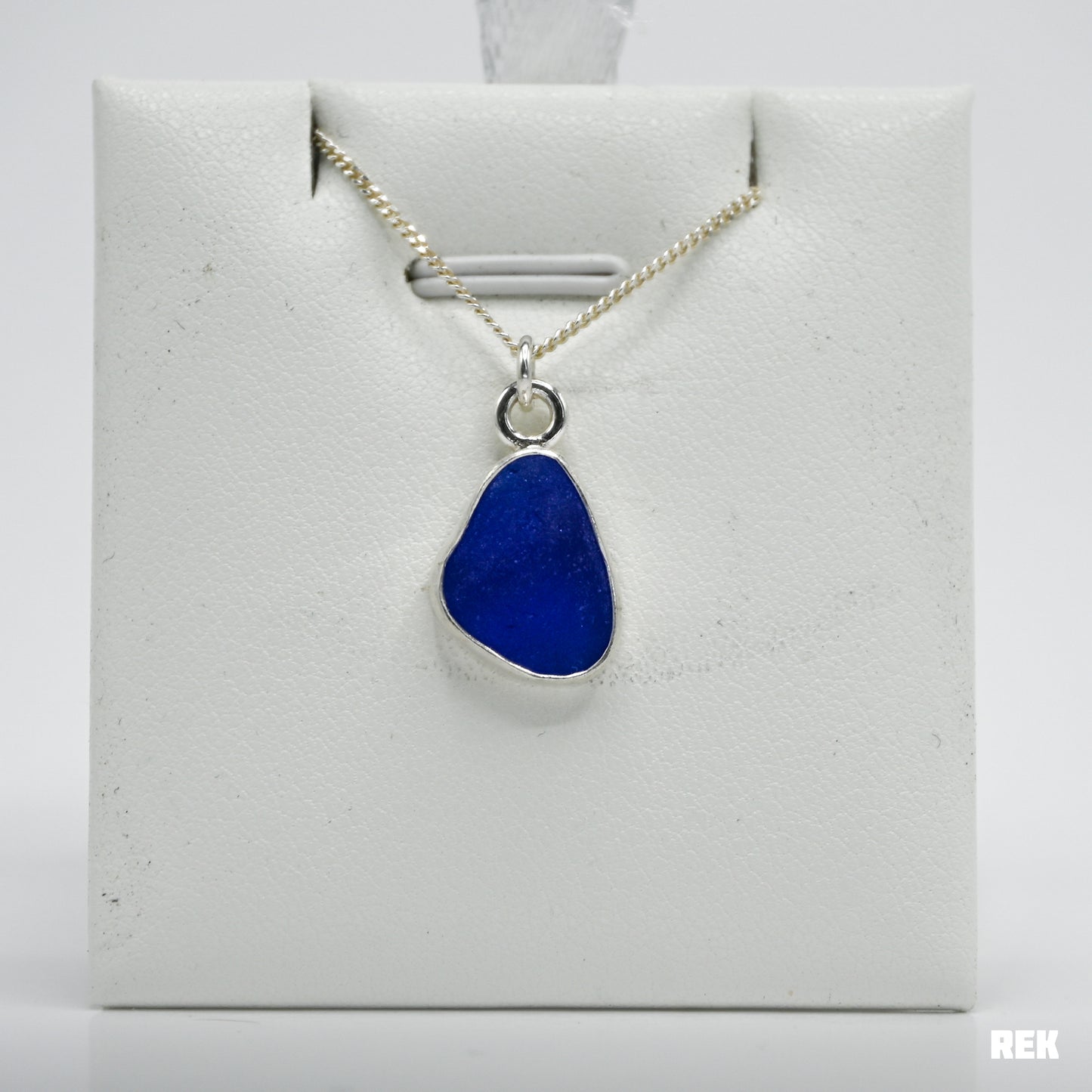 Cobalt sea glass necklace