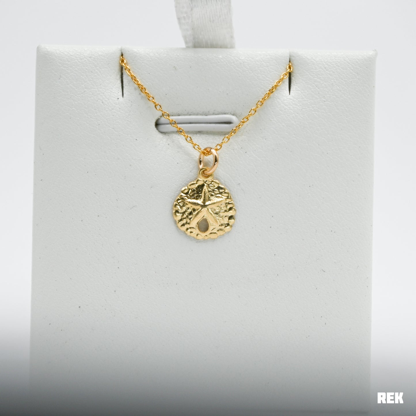 Gold fill mini sand dollar necklace