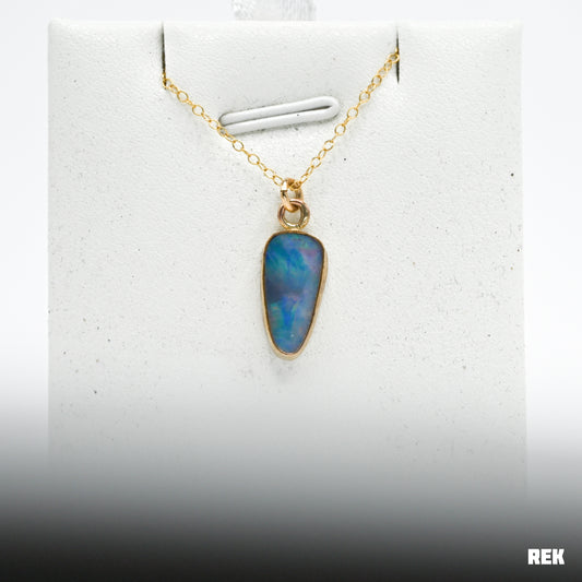 Gold fill Australian opal necklace