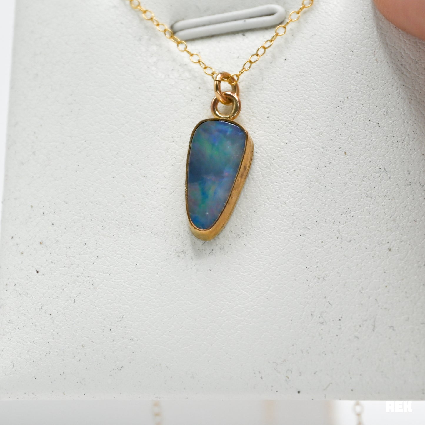 Gold fill Australian opal necklace