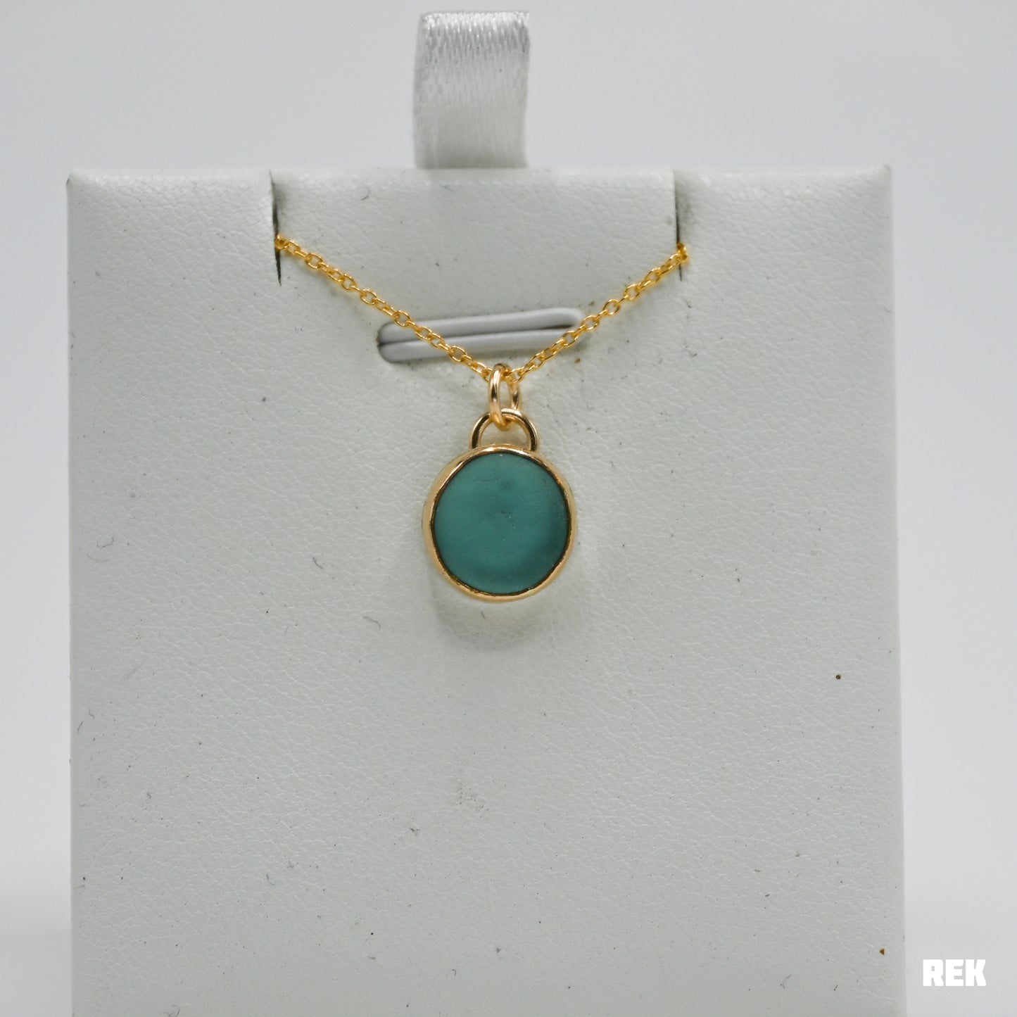 Gold fill perfect aqua sea glass necklace