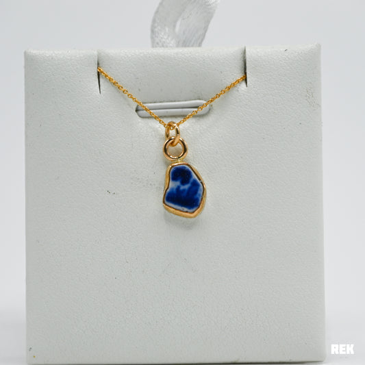 Gold fill sea pottery necklace