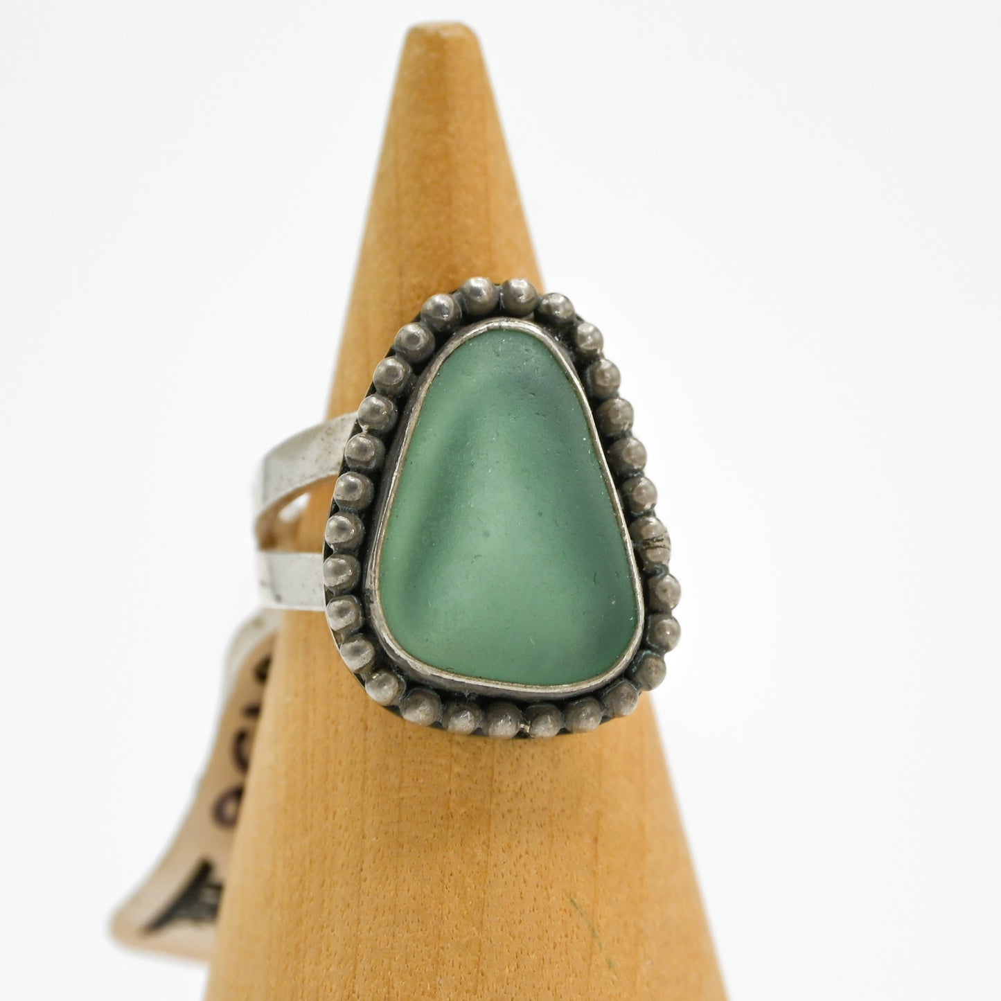 XL sea foam green sea glass bead around size 6