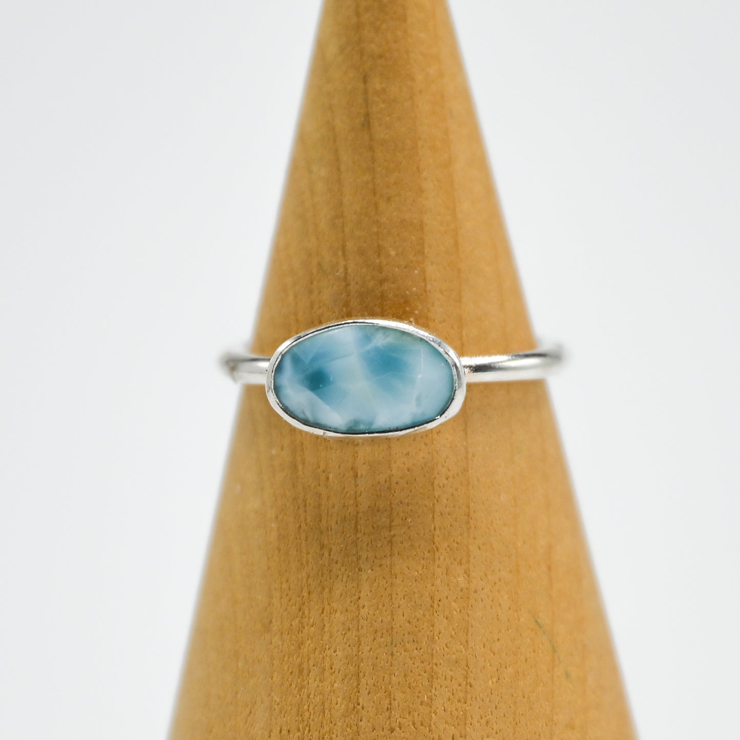 Rose cut horizontal larimar size 6