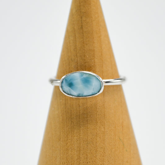 Rose cut horizontal larimar size 6