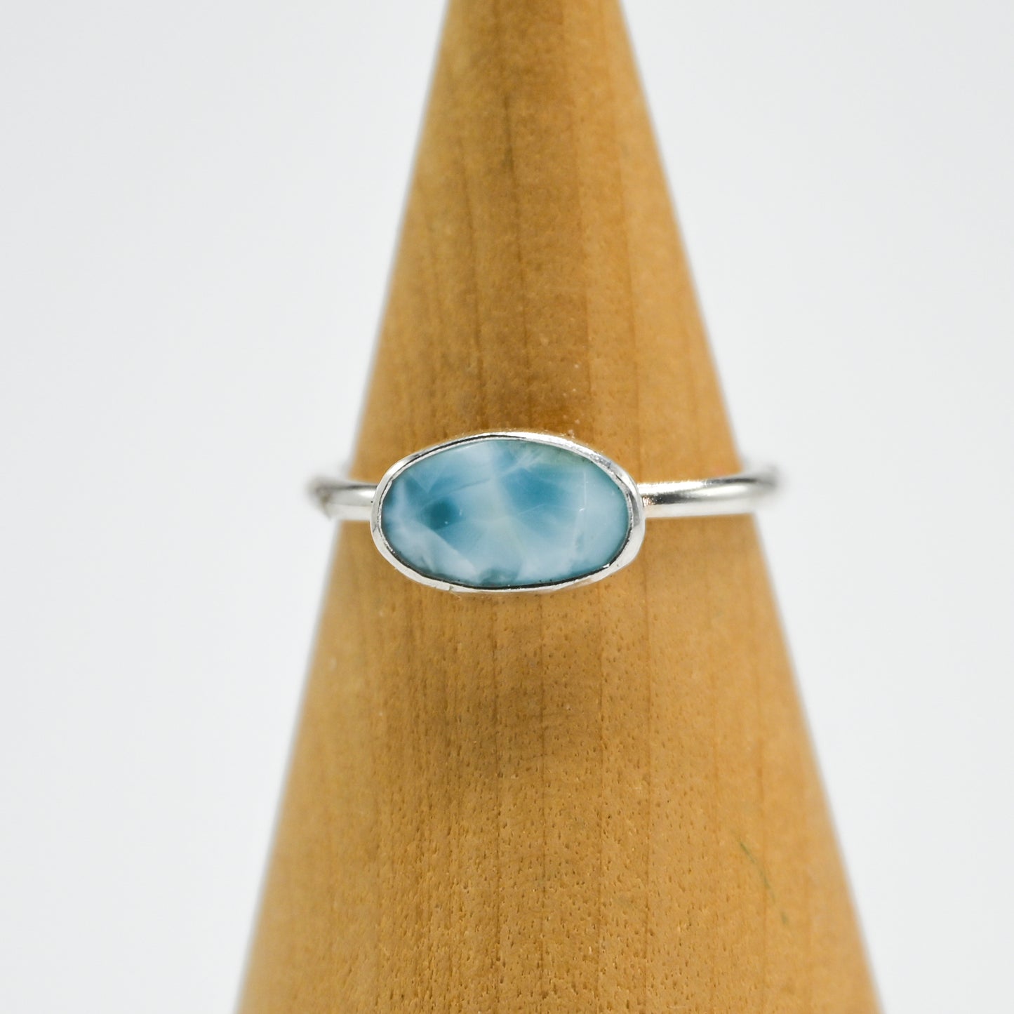Rose cut horizontal larimar size 6