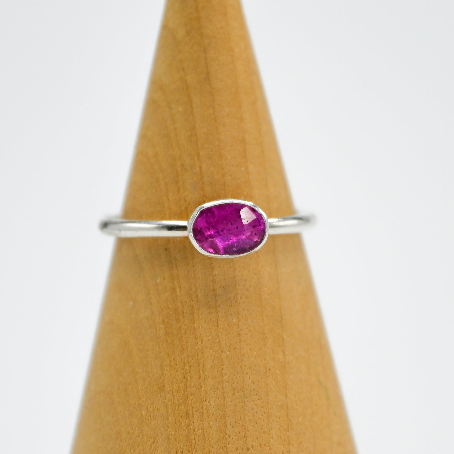 Horizontal rose cut ruby size 6