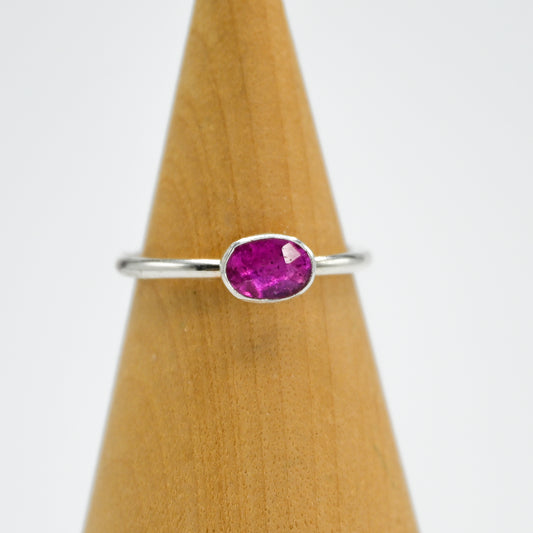 Horizontal rose cut ruby size 6